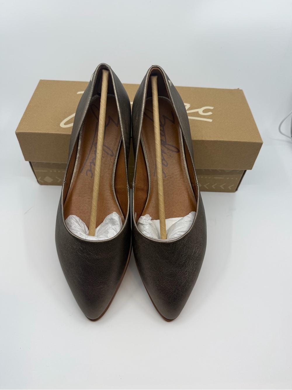 Zodiac Pointed Ballet Flats in Brown